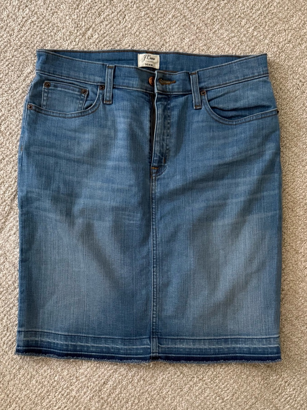 J. Crew Women’s Denim Pencil Skirt in Medium Blue size 30